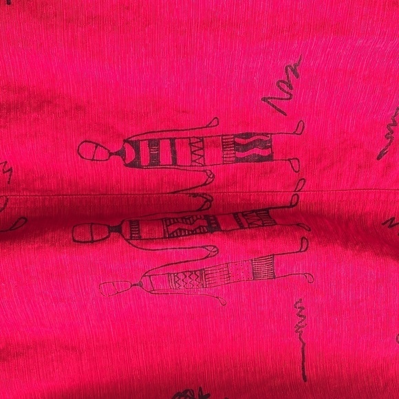 Chico's Design Silk and Linen Blend African Print Button Down - Picture 3 of 7